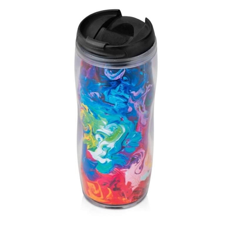 Термокружка «Mony» 400мл, под цифровую печать, прозрачный/черный Термокружка «Mony» 400мл, под цифровую печать, прозрачный/черный