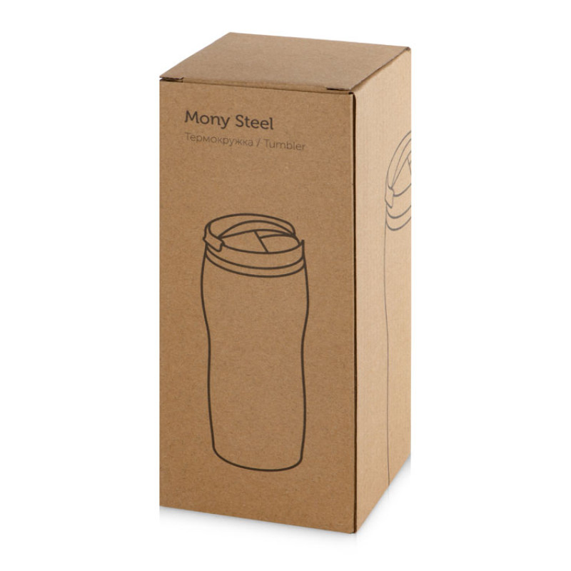 Термокружка "Mony Steel" 350 мл, soft touch, темно-синий