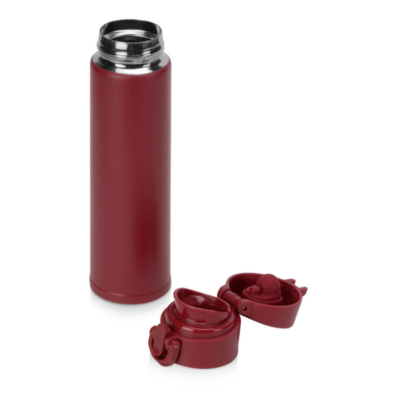 Вакуумная герметичная термокружка «Inter», глубокий красный, нерж. сталь