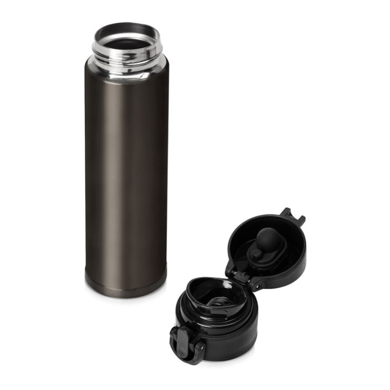 Вакуумная герметичная термокружка «Inter», темно-серый, нерж. сталь