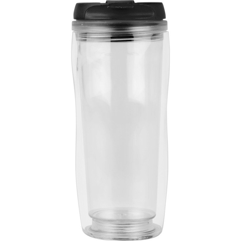 Термокружка «Mony» 400мл, под цифровую печать, прозрачный/черный Термокружка «Mony» 400мл, под цифровую печать, прозрачный/черный