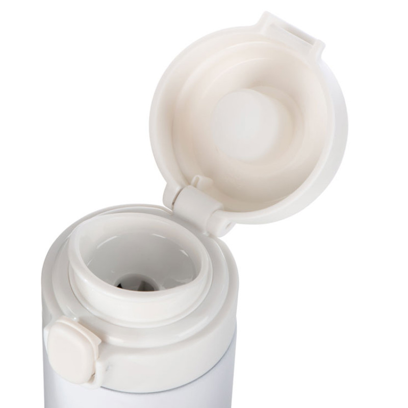 Вакуумная термокружка Waterline c кнопкой «Guard», 400 мл, белый