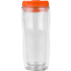 Термокружка «Mony» 400мл, под цифровую печать, прозрачный/оранжевый