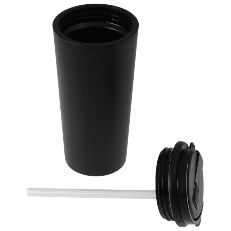 Термокружка с трубочкой «Moment Straw», 350 мл, черный