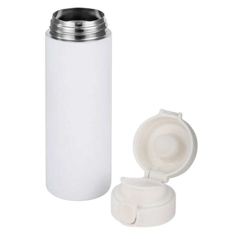 Вакуумная термокружка Waterline c кнопкой «Guard», 400 мл, белый