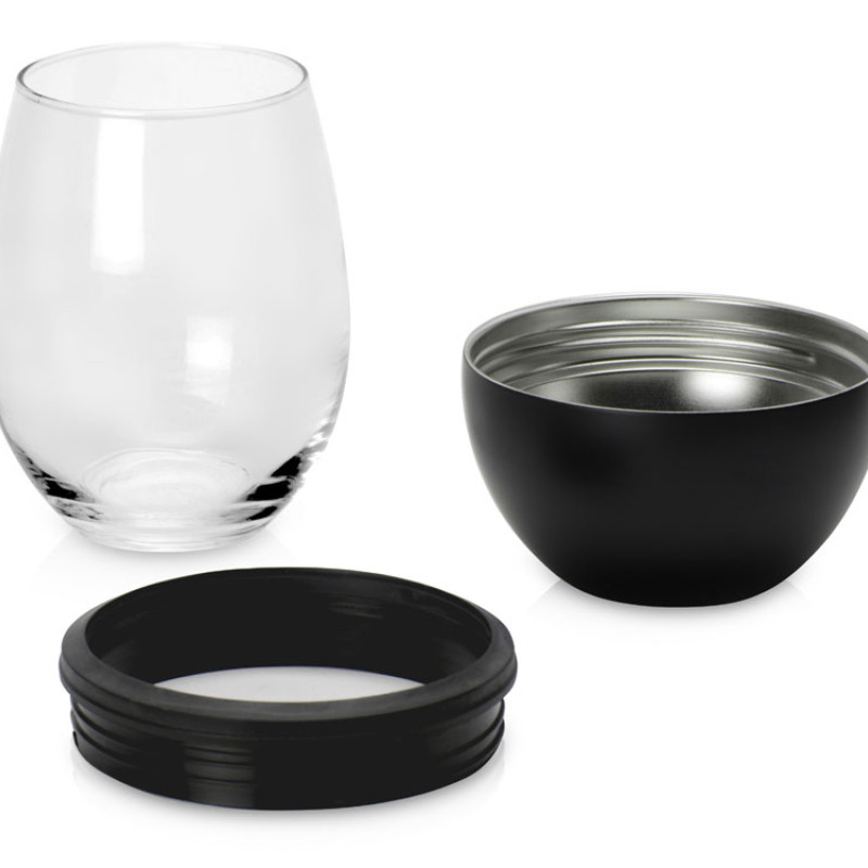 Тумблер для вина WINE KUZIE, черный (P)