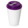 Пластиковый стакан Take away с двойными стенками и крышкой с силиконовым клапаном, 350 мл, белый/фиолетовый