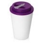Пластиковый стакан Take away с двойными стенками и крышкой с силиконовым клапаном, 350 мл, белый/фиолетовый