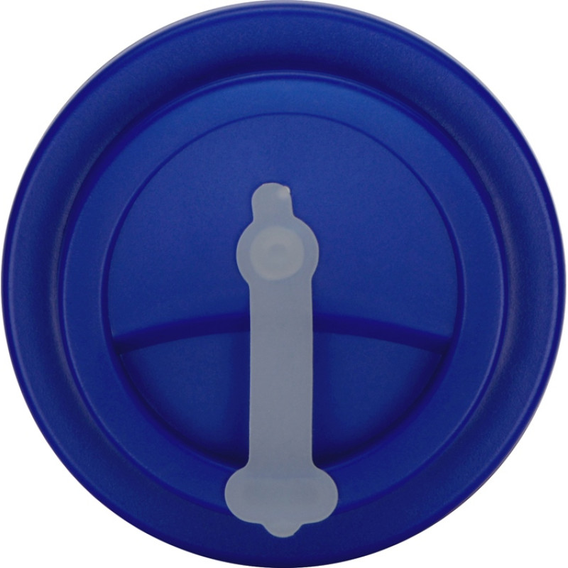 Пластиковый стакан Take away с двойными стенками и крышкой с силиконовым клапаном, 350 мл, белый/темно-синий