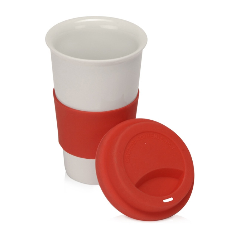 Фарфоровая кружка с двойными стенками "Toronto", 300 мл, красный