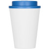 Пластиковый стакан Take away с двойными стенками и крышкой с силиконовым клапаном, 350 мл, белый/голубой