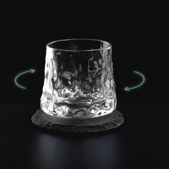 Вращающийся бокал для виски на сланцевом костере "Bromo"