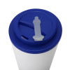 Пластиковый стакан Take away с двойными стенками и крышкой с силиконовым клапаном, 350 мл, белый/темно-синий