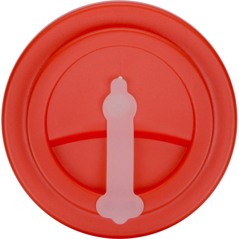 Пластиковый стакан Take away с двойными стенками и крышкой с силиконовым клапаном, 350 мл, белый/красный