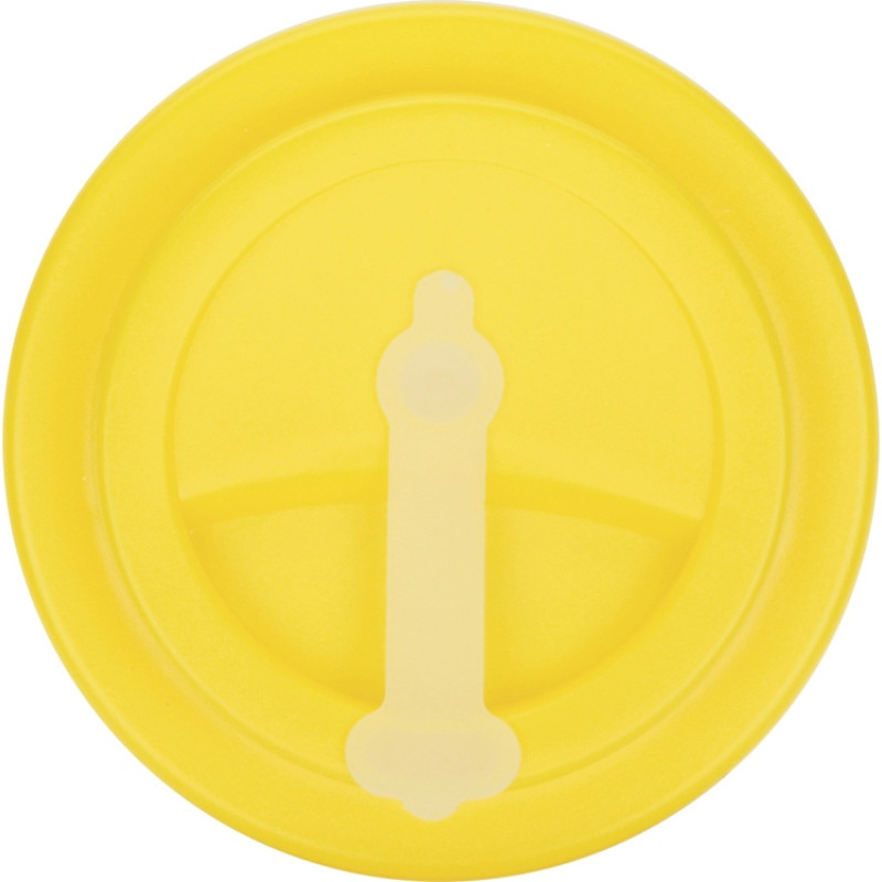 Пластиковый стакан Take away с двойными стенками и крышкой с силиконовым клапаном, 350 мл, белый/желтый