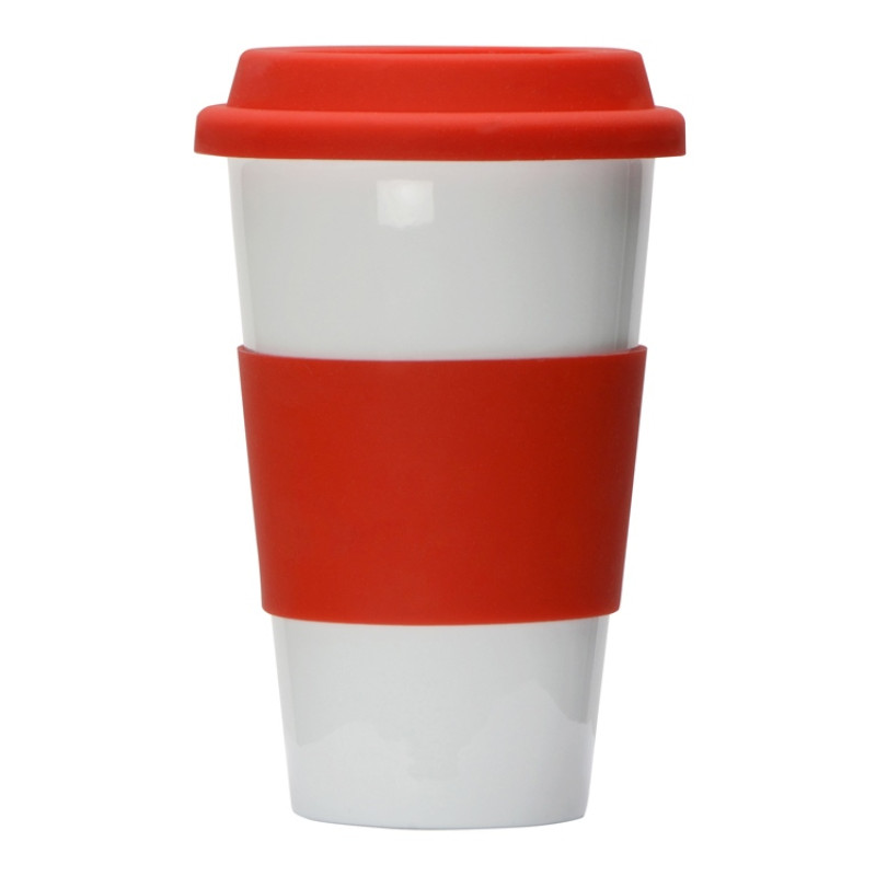 Фарфоровая кружка с двойными стенками "Toronto", 300 мл, красный