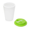 Пластиковый стакан Take away с двойными стенками и крышкой с силиконовым клапаном, 350 мл, белый/зел. Яблоко