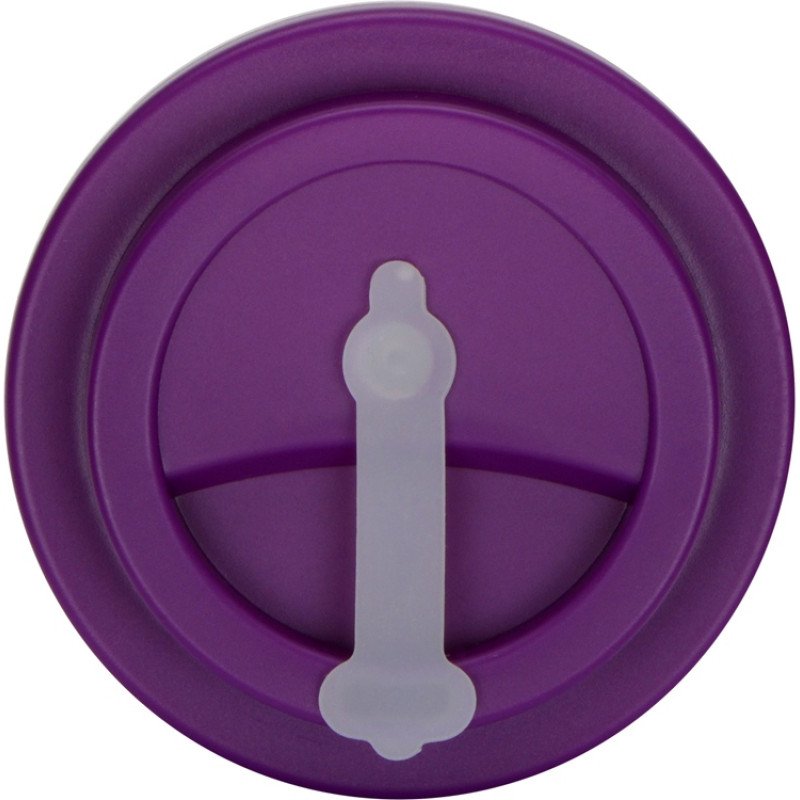 Пластиковый стакан Take away с двойными стенками и крышкой с силиконовым клапаном, 350 мл, белый/фиолетовый