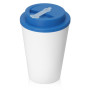 Пластиковый стакан Take away с двойными стенками и крышкой с силиконовым клапаном, 350 мл, белый/голубой