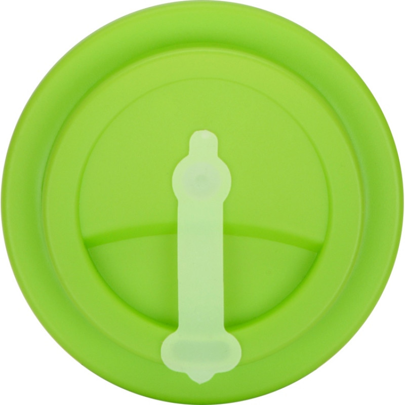 Пластиковый стакан Take away с двойными стенками и крышкой с силиконовым клапаном, 350 мл, белый/зел. Яблоко