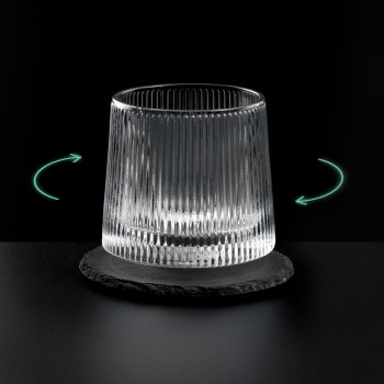 Вращающийся бокал для виски на сланцевом костере "Ventura"