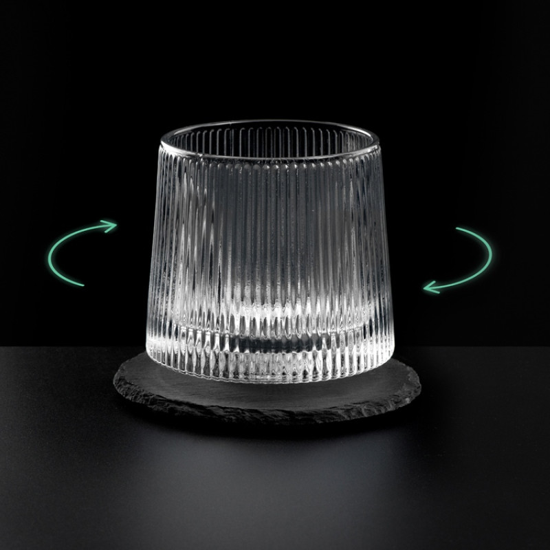 Вращающийся бокал для виски на сланцевом костере "Ventura" Вращающийся бокал для виски на сланцевом костере "Ventura"