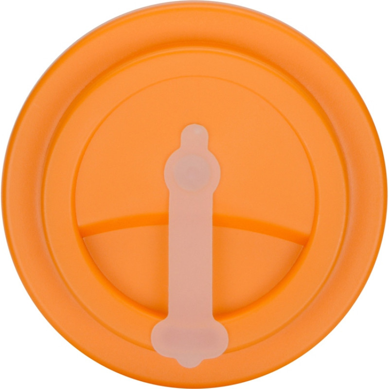 Пластиковый стакан Take away с двойными стенками и крышкой с силиконовым клапаном, 350 мл, белый/оранжевый