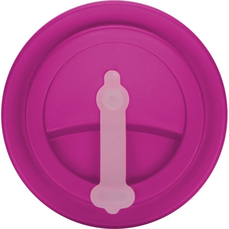 Пластиковый стакан Take away с двойными стенками и крышкой с силиконовым клапаном, 350 мл, белый/фуксия