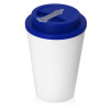 Пластиковый стакан Take away с двойными стенками и крышкой с силиконовым клапаном, 350 мл, белый/темно-синий