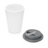Пластиковый стакан Take away с двойными стенками и крышкой с силиконовым клапаном, 350 мл, белый/серый