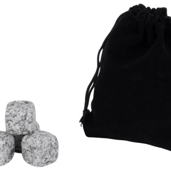Камни для виски «Gentleman» в бархатном мешочке, 4 шт, серый