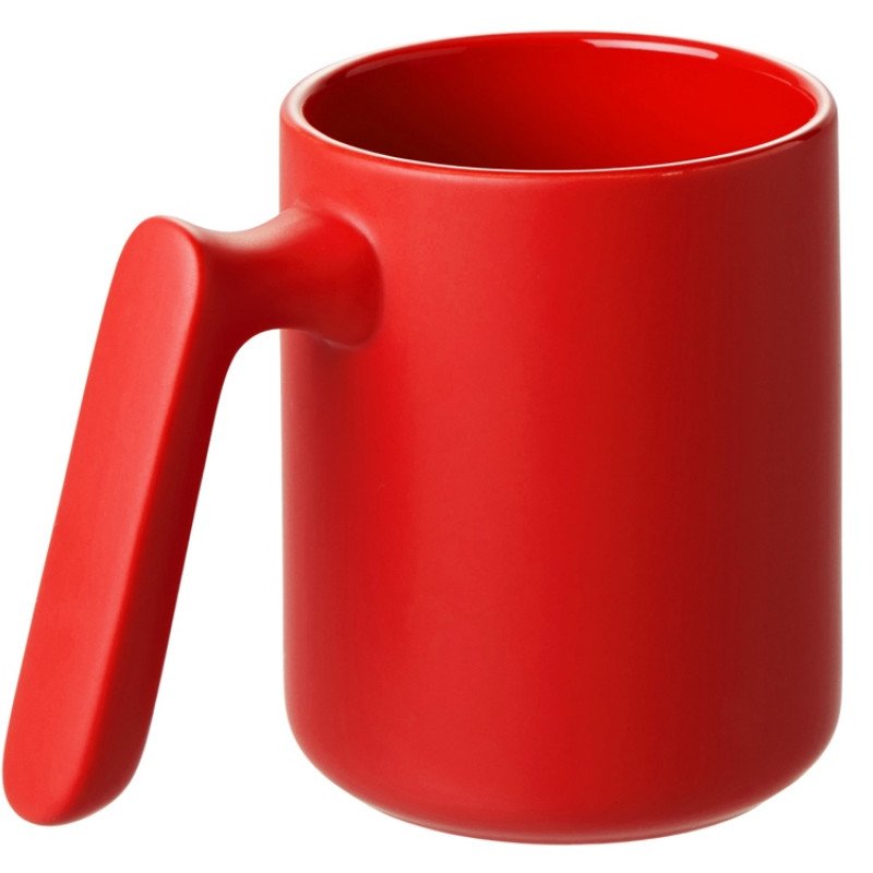 Кружка матовая с прямой ручкой "Axio", 360 мл, красный