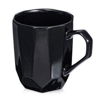 Кружка с гранями Amery, 310мл, черный глянцевый
