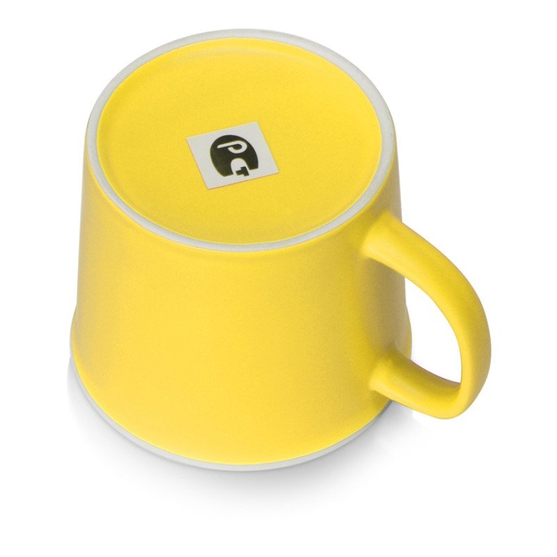 Матовая кружка Nancy 360 мл цветная снаружи, белая внутри, желтый