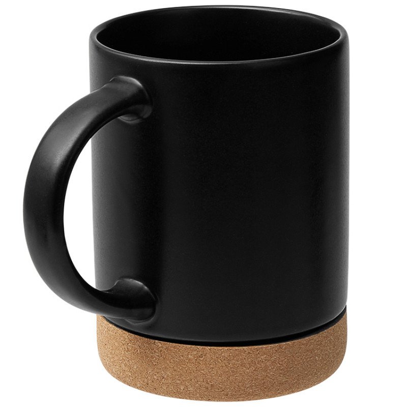 Кружка 450 мл с пробковым дном "Корк & Бон", черный