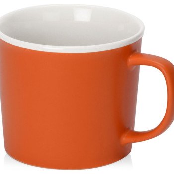 Матовая кружка Nancy 360 мл цветная снаружи, белая внутри, оранжевый