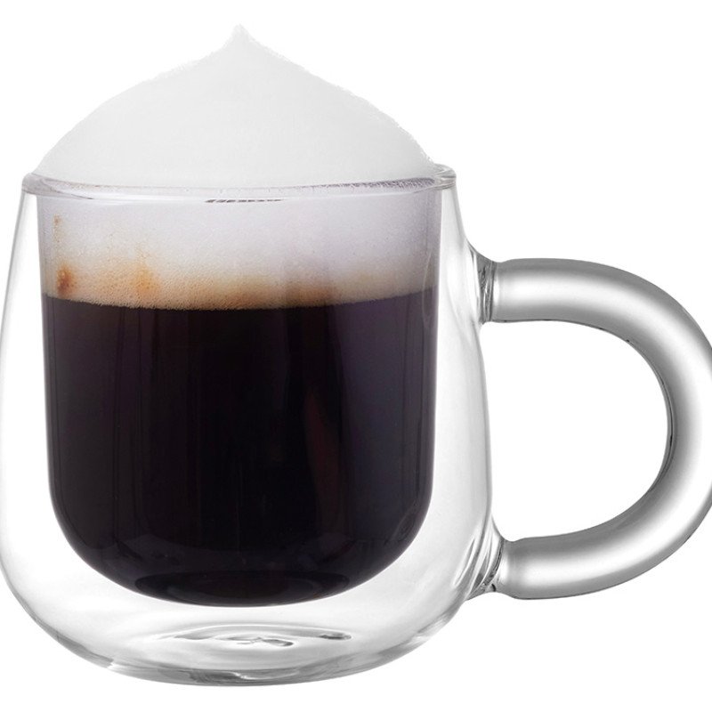 Кружка с двойными стенками с широкой ручкой и градиентным покрытием "Fog", бирюзовый