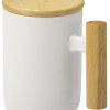 Кружка с ручкой и крышкой из каучукового дерева Jeny, белый