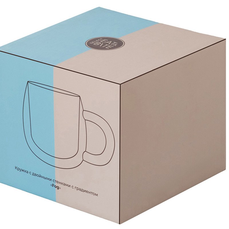 Кружка с двойными стенками с широкой ручкой и градиентным покрытием "Fog", красный