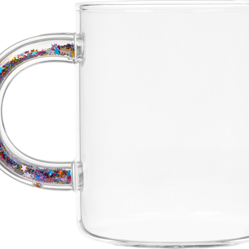 Стеклянная кружка с блестками в ручке "Feria"