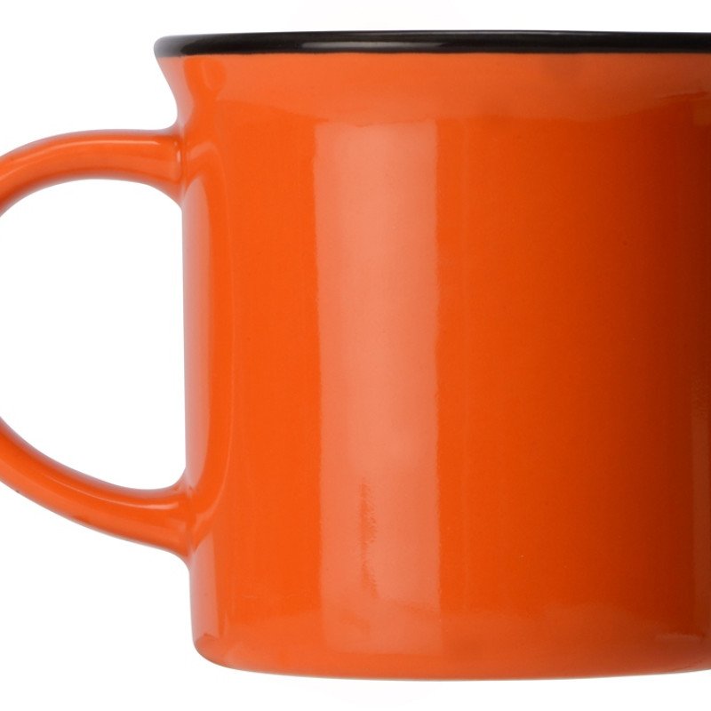 Кружка Countryside S с черным ободком, белая внутри, цветная снаружи, оранжевый (Р)