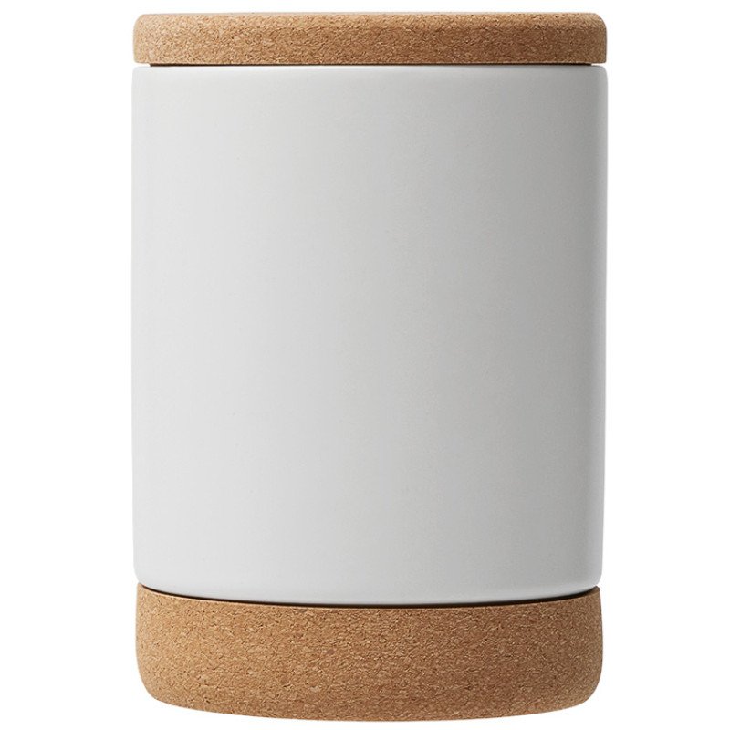 Кружка 450 мл с пробковым дном с крышкой "Корк & Бон", белый