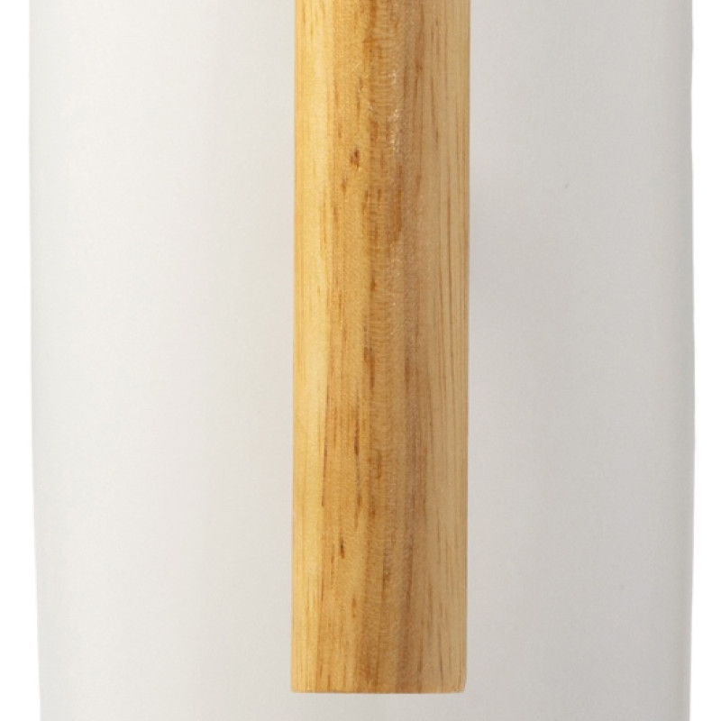 Кружка с ручкой и крышкой из каучукового дерева Jeny, белый