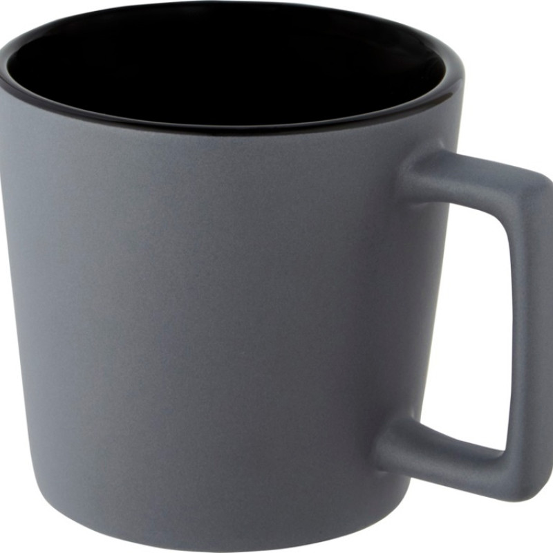 Cali Керамическая кружка объемом 370 мл с матовой отделкой - сплошной черный / Matted Grey