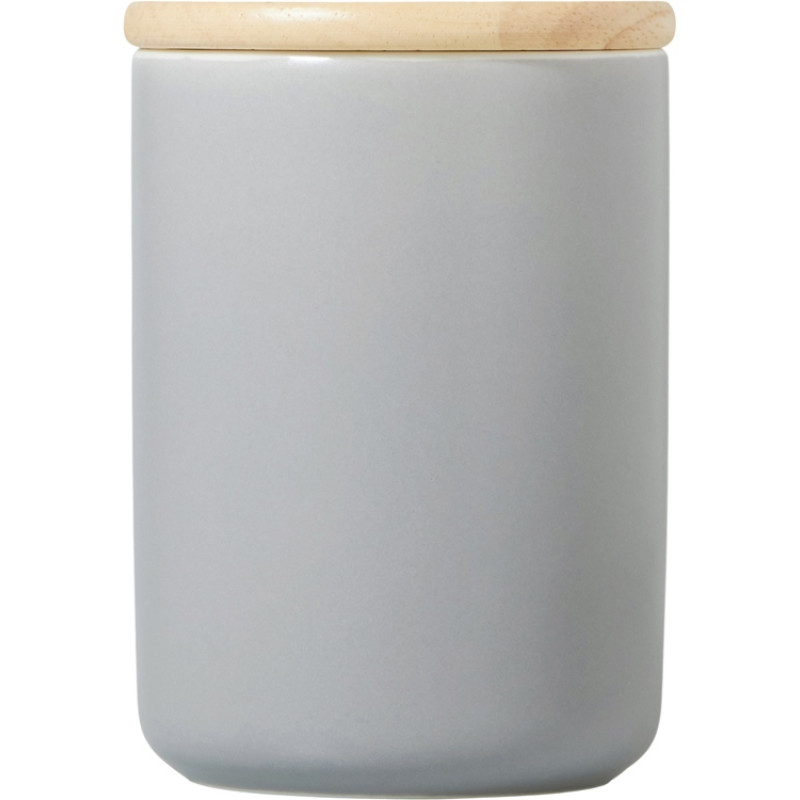 Кружка с ручкой и крышкой из каучукового дерева Jeny, серый