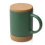 Кружка 450 мл с пробковым дном с крышкой "Корк & Бон", глубокий зеленый