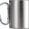 Стальная кружка Elbrus с двойными стенками и ручкой-карабином, 300 мл (глянц), серебристый (P)