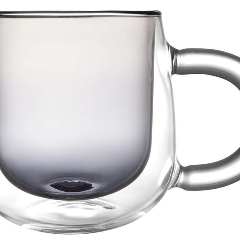 Кружка с двойными стенками с широкой ручкой и градиентным покрытием "Fog", черный