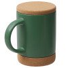 Кружка 450 мл с пробковым дном с крышкой "Корк & Бон", глубокий зеленый