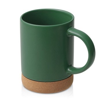 Кружка 450 мл с пробковым дном "Корк & Бон", глубокий зеленый